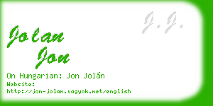 jolan jon business card